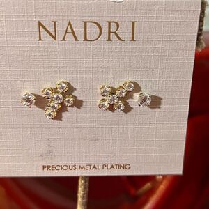 NWT @ Pair Nadri Gold Crystal Earrings #J3